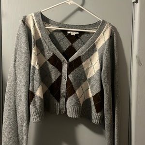 american eagle cardigan argyle sweater
